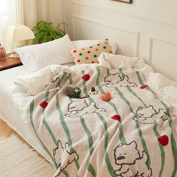 91家纺网 家纺一手货源 找家纺 （总）暖绵绵2025新款半边绒涤纶混纺毯子抱枕套