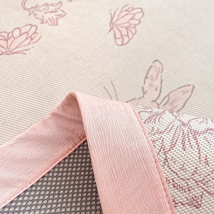 91家纺网 家纺一手货源 找家纺 安哆啦家纺 2025新款A类印花冰藤凉席针织棉牛奶丝夏被夏凉被空调被四件套 免小姐的花