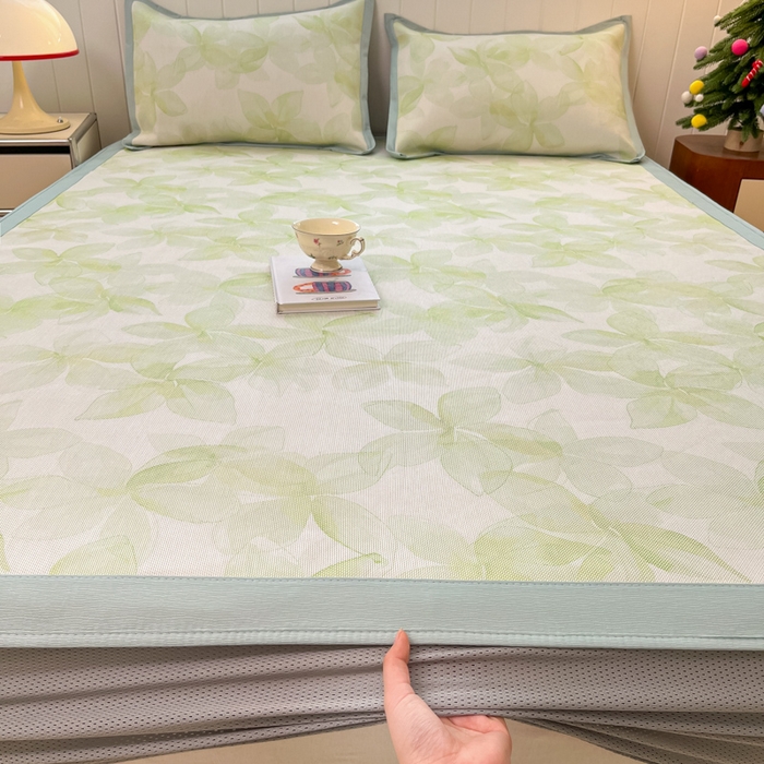 91家纺网 家纺一手货源 找家纺 安哆啦家纺 2025新款A类印花冰藤凉席针织棉牛奶丝夏被夏凉被空调被四件套 清新怡人