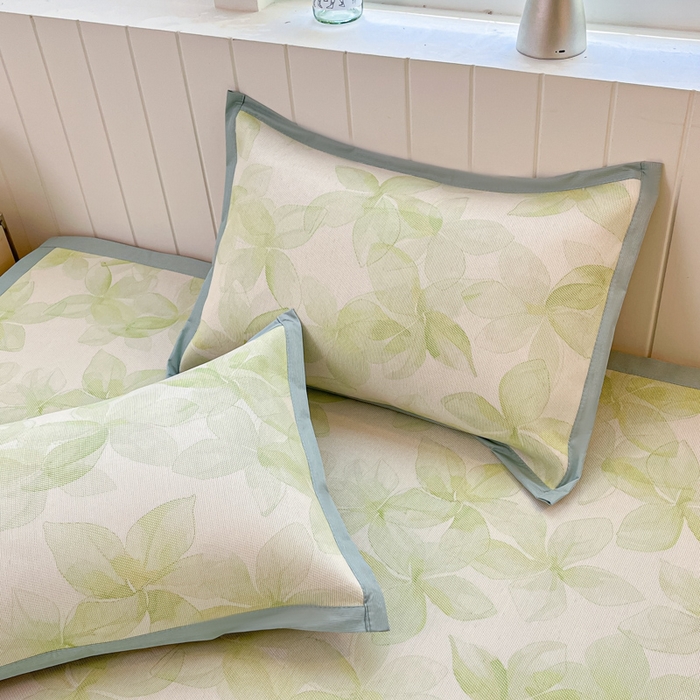 91家纺网 家纺一手货源 找家纺 安哆啦家纺 2025新款A类印花冰藤凉席针织棉牛奶丝夏被夏凉被空调被四件套 清新怡人