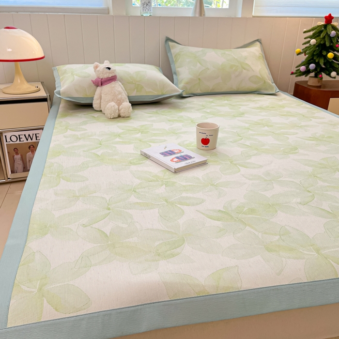 91家纺网 家纺一手货源 找家纺 安哆啦家纺 2025新款A类印花冰藤凉席针织棉牛奶丝夏被夏凉被空调被四件套 清新怡人