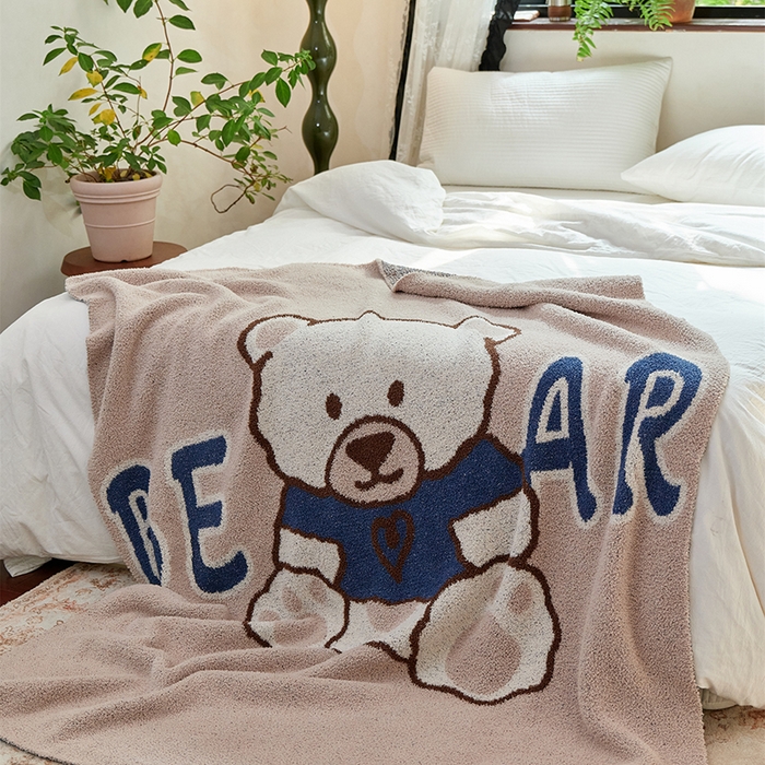 暖绵绵2025新款半边绒涤纶混纺毯子抱枕套 贝塔斯