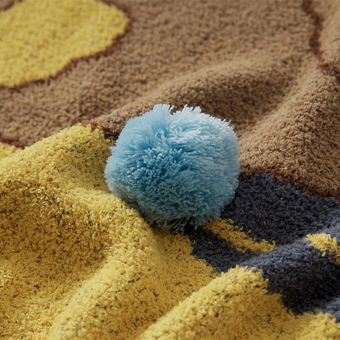 91家纺网 家纺一手货源 找家纺 暖绵绵2025新款半边绒涤纶混纺毯子抱枕套 布维德