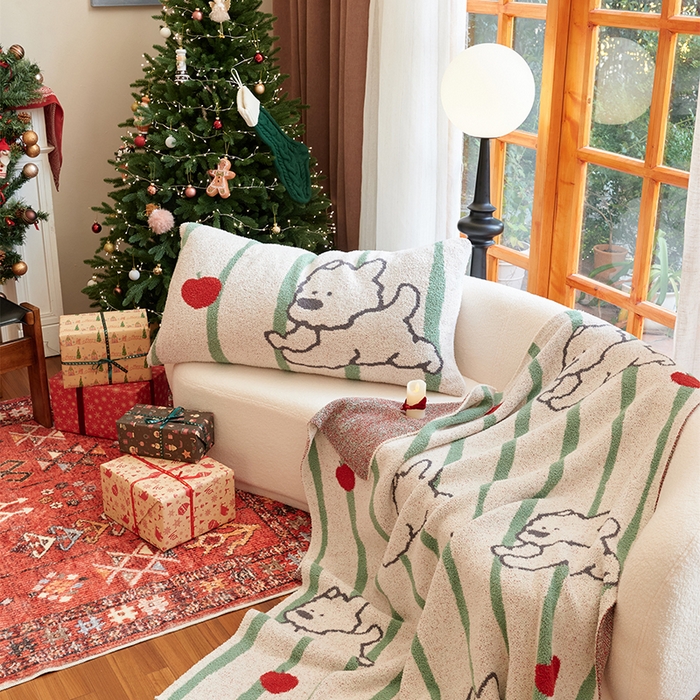 91家纺网 家纺一手货源 找家纺 暖绵绵2025新款半边绒涤纶混纺毯子抱枕套 西卡瑞克