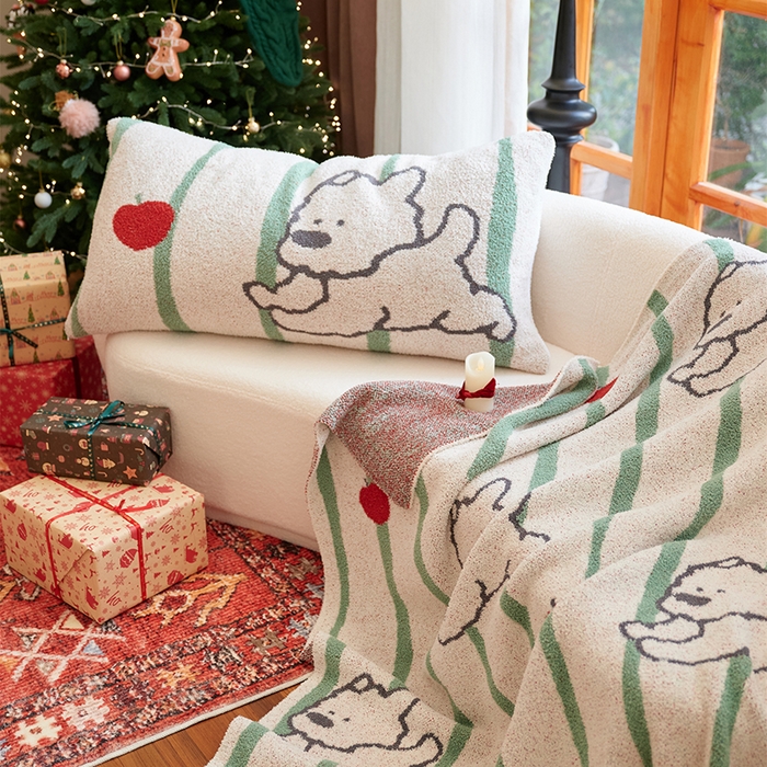 91家纺网 家纺一手货源 找家纺 暖绵绵2025新款半边绒涤纶混纺毯子抱枕套 西卡瑞克