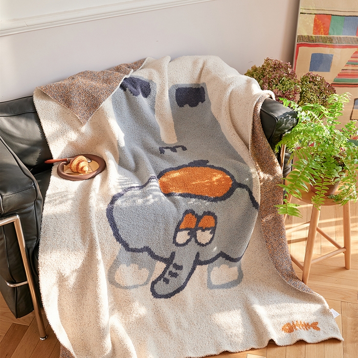 暖绵绵2025新款半边绒涤纶混纺毯子抱枕套 艾雅达