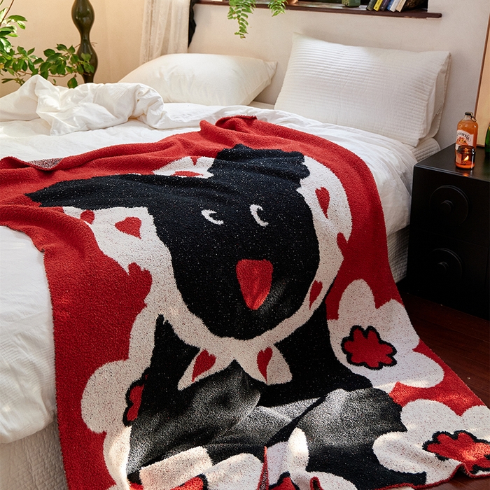 91家纺网 家纺一手货源 找家纺 暖绵绵2025新款半边绒涤纶混纺毯子抱枕套 米洛奇