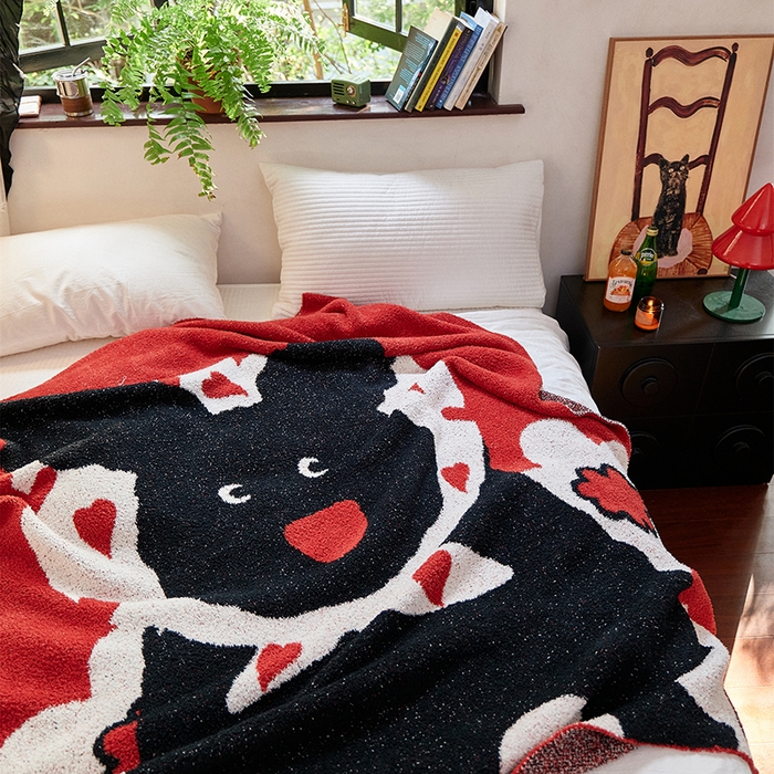 91家纺网 家纺一手货源 找家纺 暖绵绵2025新款半边绒涤纶混纺毯子抱枕套 米洛奇