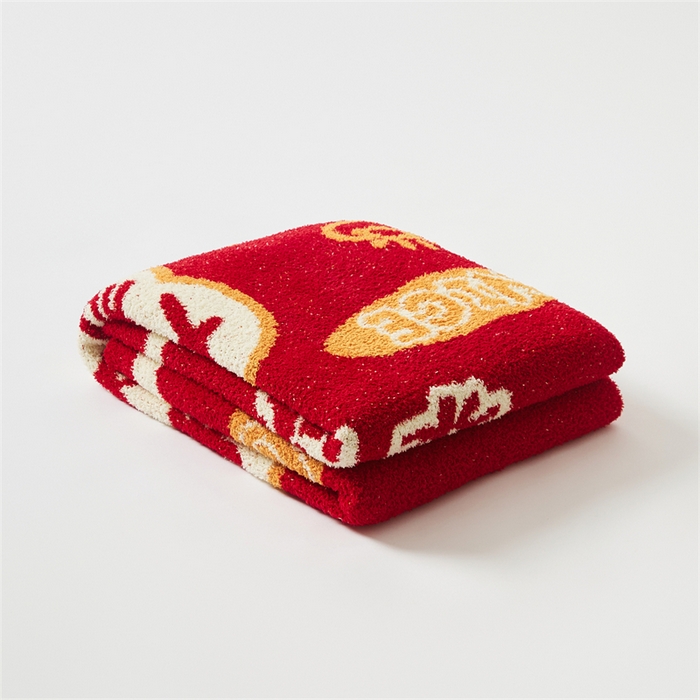 91家纺网 家纺一手货源 找家纺 暖绵绵2025新款半边绒涤纶混纺毯子抱枕套 星运