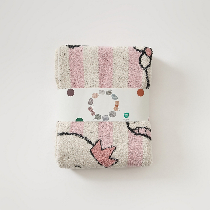 91家纺网 家纺一手货源 找家纺 暖绵绵2025新款半边绒涤纶混纺毯子抱枕套 斯内克-粉