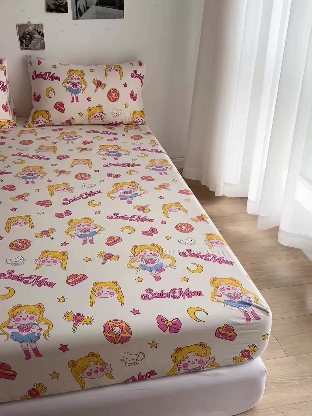 91家纺网 家纺一手货源 找家纺 罗亿家纺 2025新款卡通水洗云朵棉110g单床笠 美少女