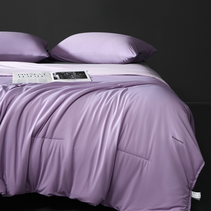 91家纺网 家纺一手货源 找家纺 朵美2025新款恒温深睡夏被含精致礼品袋 马卡龙-风信紫