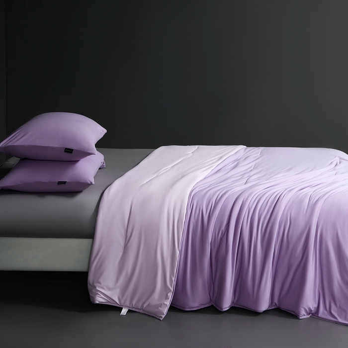 91家纺网 家纺一手货源 找家纺 朵美2025新款恒温深睡夏被含精致礼品袋 马卡龙-风信紫