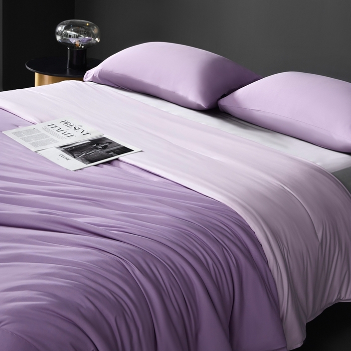 91家纺网 家纺一手货源 找家纺 朵美2025新款恒温深睡夏被含精致礼品袋 马卡龙-风信紫