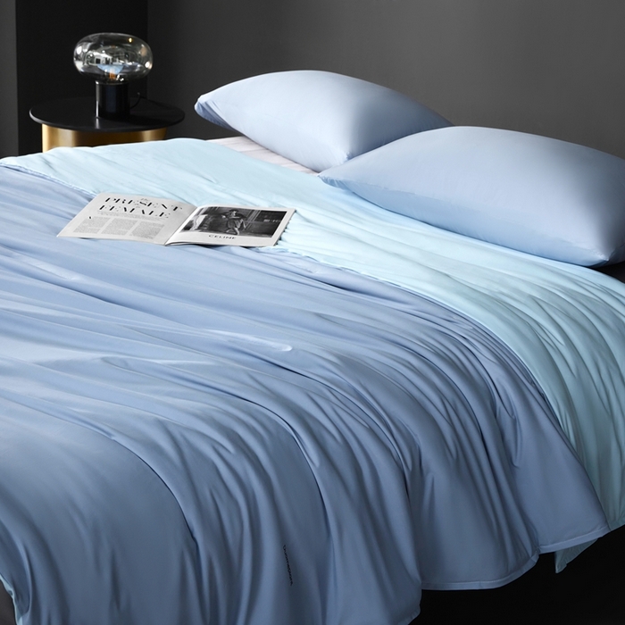 91家纺网 家纺一手货源 找家纺 朵美2025新款恒温深睡夏被含精致礼品袋 马卡龙-谷蓝