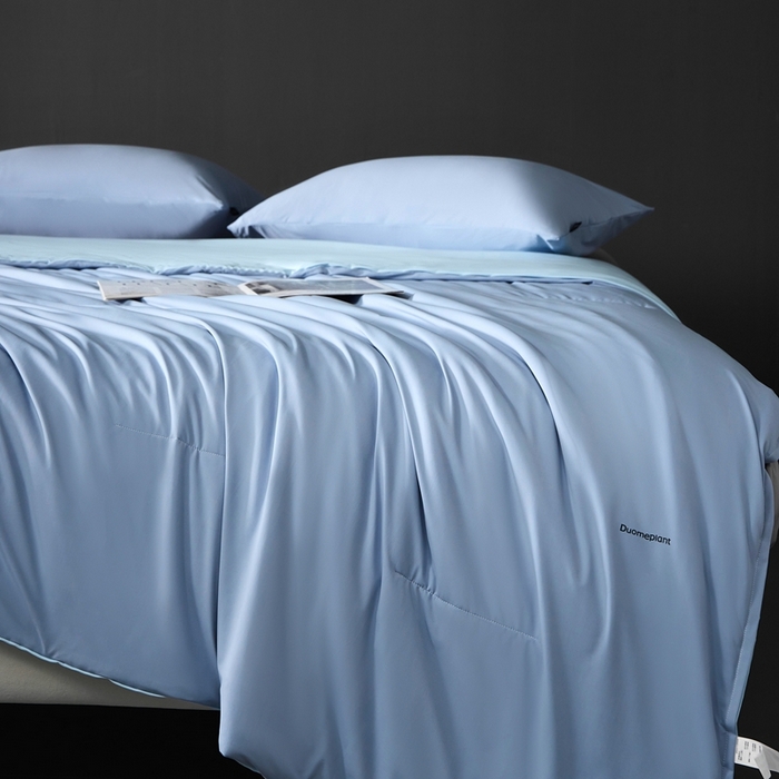 91家纺网 家纺一手货源 找家纺 朵美2025新款恒温深睡夏被含精致礼品袋 马卡龙-谷蓝