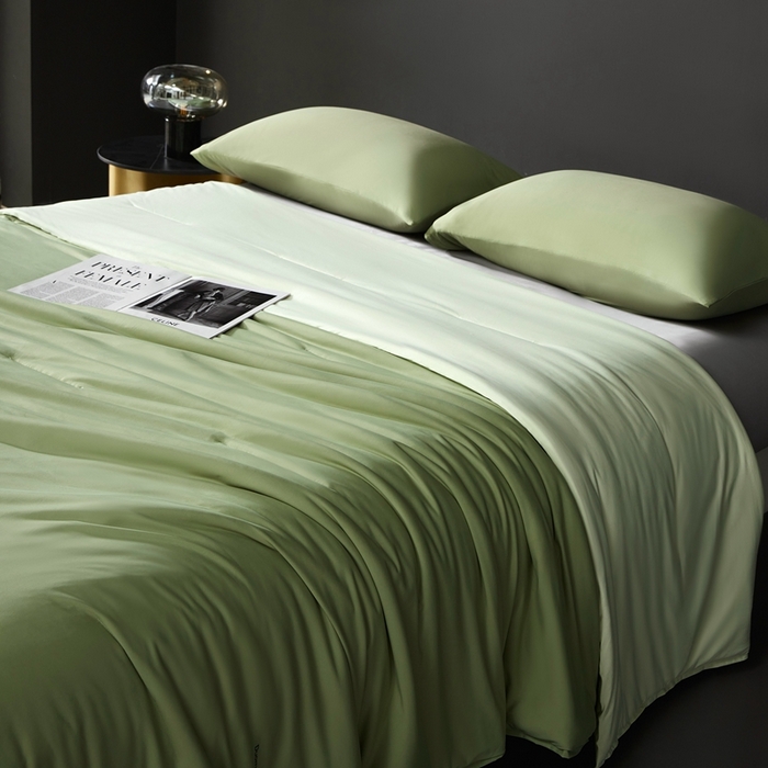 91家纺网 家纺一手货源 找家纺 朵美2025新款恒温深睡夏被含精致礼品袋 马卡龙-柳绿