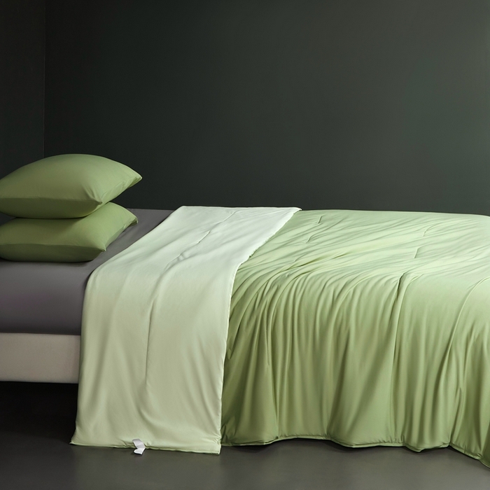 91家纺网 家纺一手货源 找家纺 朵美2025新款恒温深睡夏被含精致礼品袋 马卡龙-柳绿