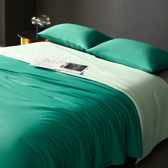 91家纺网 家纺一手货源 找家纺 朵美2025新款恒温深睡夏被含精致礼品袋 马卡龙-松绿