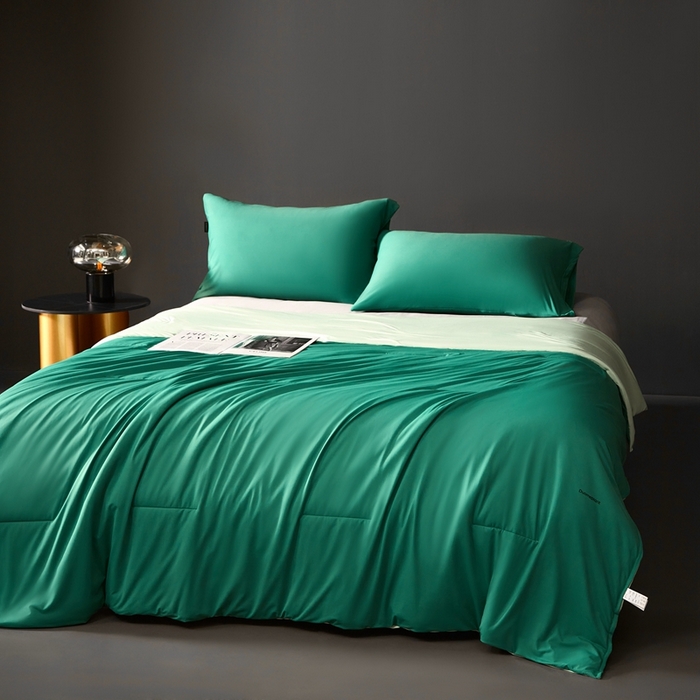 91家纺网 家纺一手货源 找家纺 朵美2025新款恒温深睡夏被含精致礼品袋 马卡龙-松绿