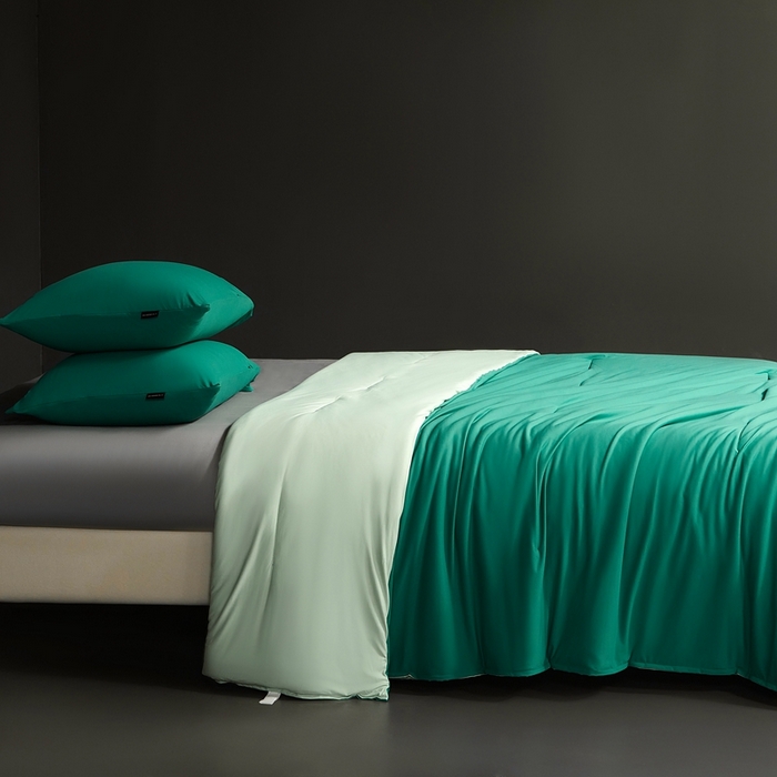 91家纺网 家纺一手货源 找家纺 朵美2025新款恒温深睡夏被含精致礼品袋 马卡龙-松绿