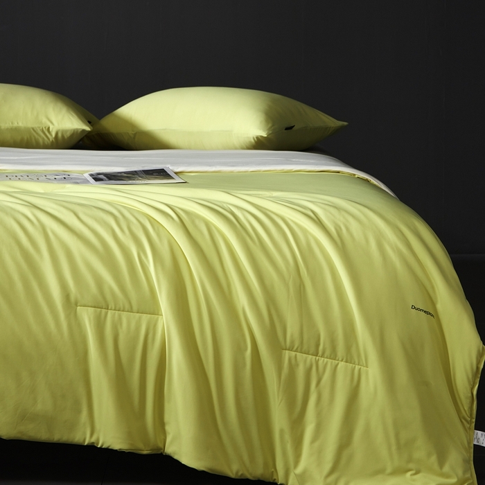 91家纺网 家纺一手货源 找家纺 朵美2025新款恒温深睡夏被含精致礼品袋 马卡龙-盏黄