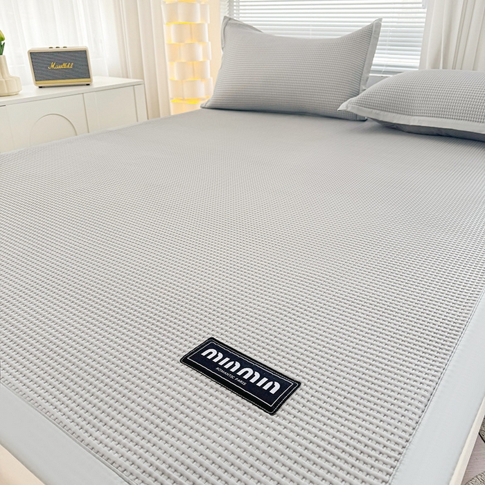 91家纺网 家纺一手货源 找家纺 如一 2025新款A类PE冰豆豆复合三明治凉席时尚款 时尚-摩登灰