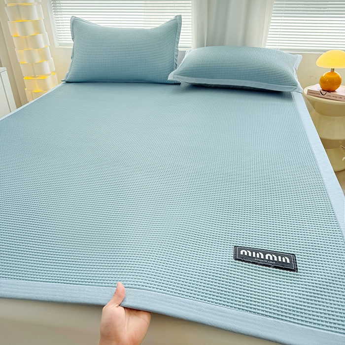 如一 2025新款A类PE冰豆豆复合三明治凉席时尚款 时尚-冰川蓝