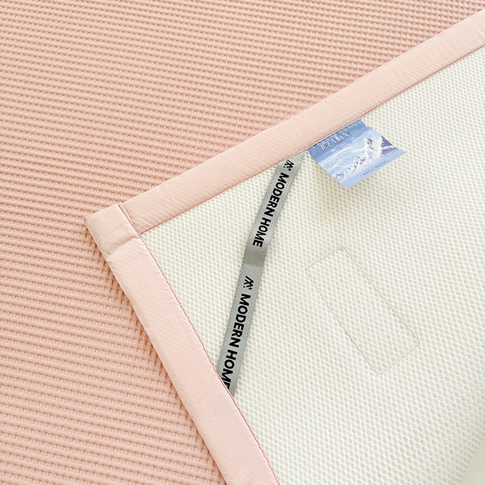 91家纺网 家纺一手货源 找家纺 如一 2025新款A类PE冰豆豆复合三明治凉席时尚款 时尚-蜜桃粉