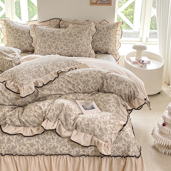 91家纺网 家纺一手货源 找家纺 （总）米柳2025新款水洗棉床盖四件套