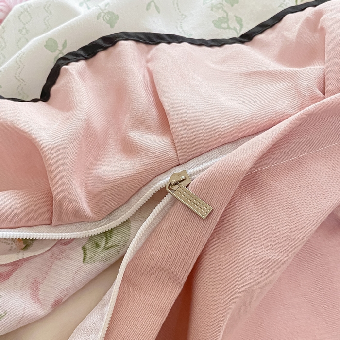 91家纺网 家纺一手货源 找家纺 米柳2025新款水洗棉床盖四件套 花非花