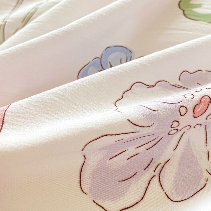 91家纺网 家纺一手货源 找家纺 米柳2025新款水洗棉床盖四件套 茉莉兔