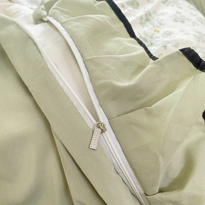 91家纺网 家纺一手货源 找家纺 米柳2025新款水洗棉床盖四件套 山奈