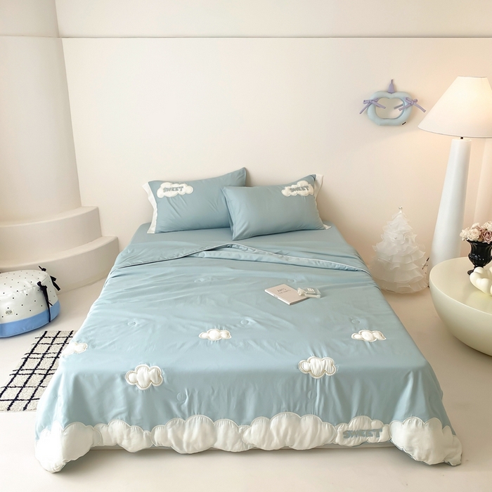 91家纺网 家纺一手货源 找家纺 （总）星野 2025新款天丝雪精灵夏被-棉花糖