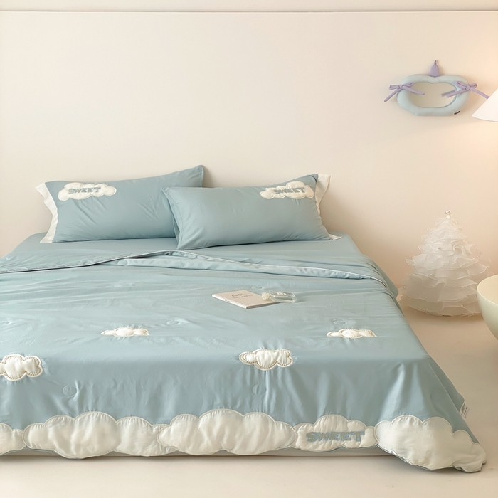 91家纺网 家纺一手货源 找家纺 （总）星野 2025新款天丝雪精灵夏被-棉花糖