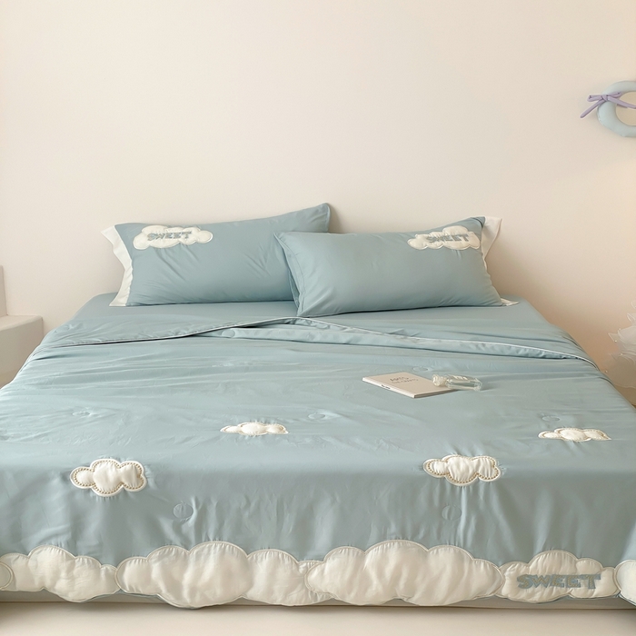 91家纺网 家纺一手货源 找家纺 （总）星野 2025新款天丝雪精灵夏被-棉花糖