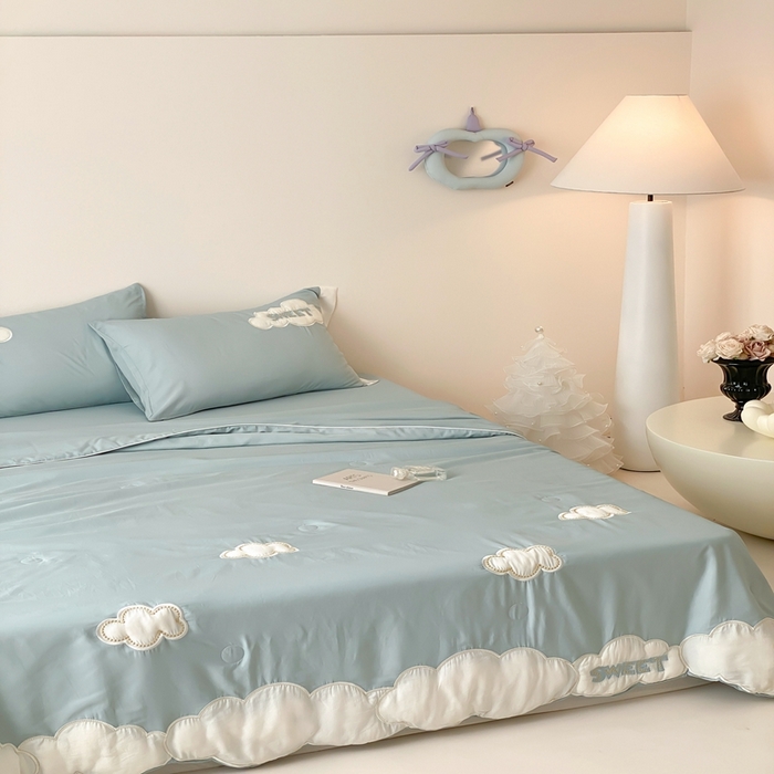 91家纺网 家纺一手货源 找家纺 （总）星野 2025新款天丝雪精灵夏被-棉花糖