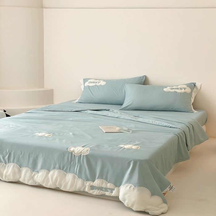 91家纺网 家纺一手货源 找家纺 （总）星野 2025新款天丝雪精灵夏被-棉花糖