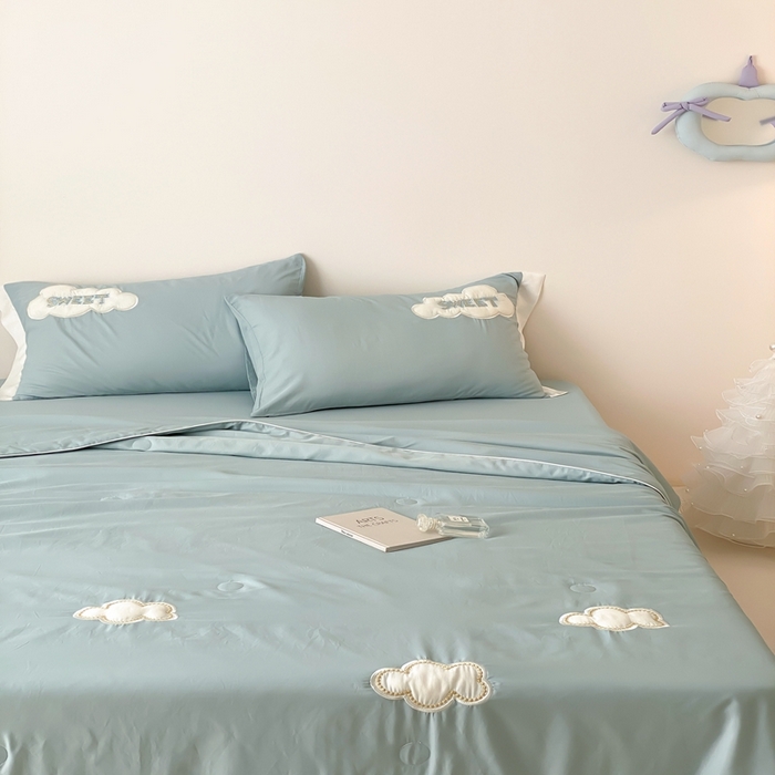 91家纺网 家纺一手货源 找家纺 （总）星野 2025新款天丝雪精灵夏被-棉花糖