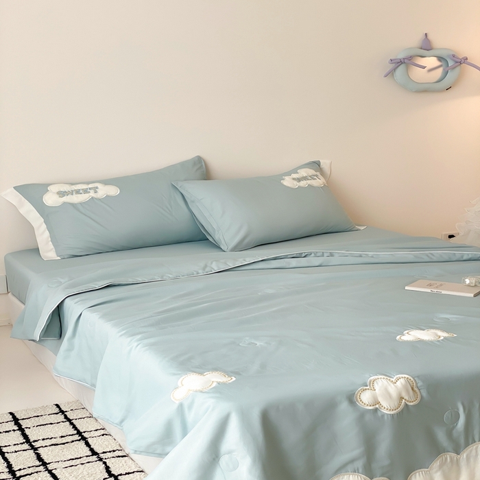 91家纺网 家纺一手货源 找家纺 （总）星野 2025新款天丝雪精灵夏被-棉花糖