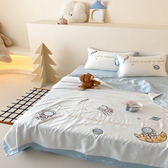 91家纺网 家纺一手货源 找家纺 （总）星野 2025新款蚕丝夏被-太空漫游