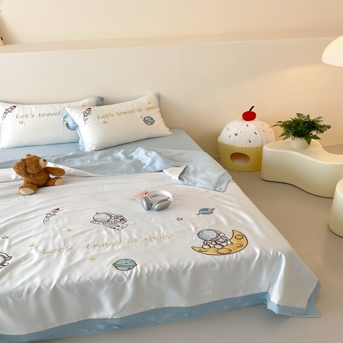 91家纺网 家纺一手货源 找家纺 （总）星野 2025新款蚕丝夏被-太空漫游