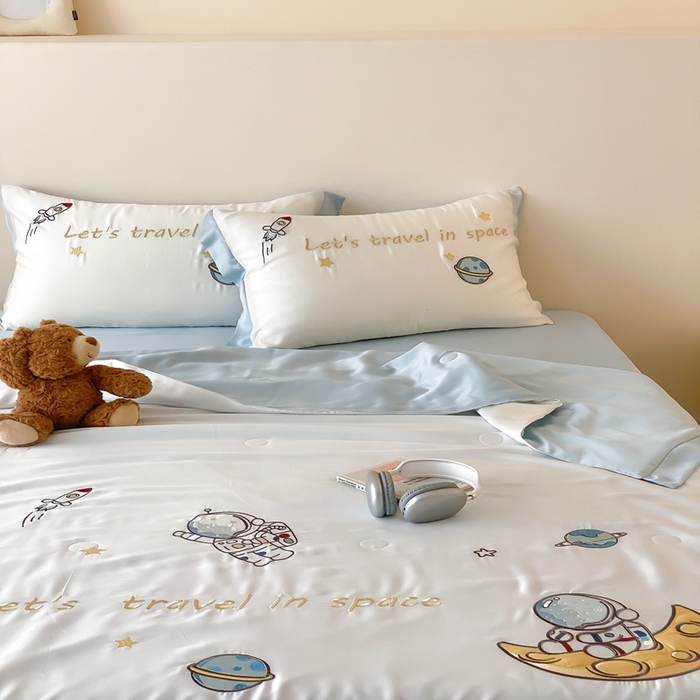 91家纺网 家纺一手货源 找家纺 （总）星野 2025新款蚕丝夏被-太空漫游