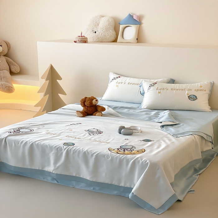 91家纺网 家纺一手货源 找家纺 （总）星野 2025新款蚕丝夏被-太空漫游