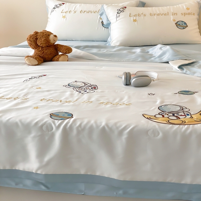 91家纺网 家纺一手货源 找家纺 （总）星野 2025新款蚕丝夏被-太空漫游