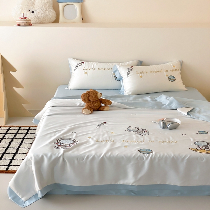 91家纺网 家纺一手货源 找家纺 （总）星野 2025新款蚕丝夏被-太空漫游