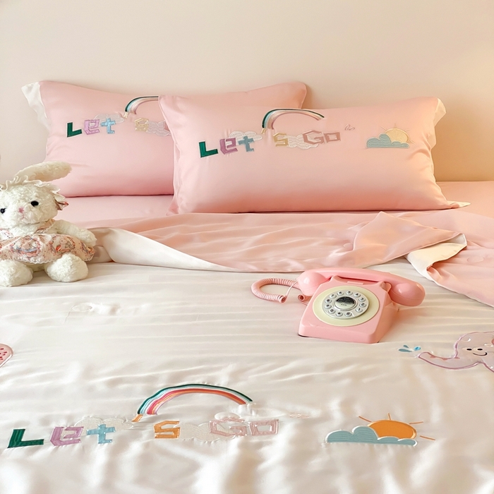 91家纺网 家纺一手货源 找家纺 （总）星野 2025新款蚕丝夏被-可爱派对