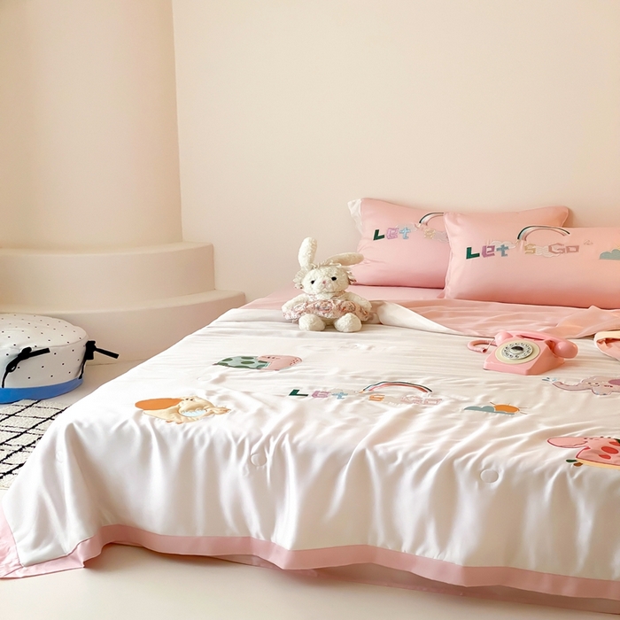 91家纺网 家纺一手货源 找家纺 （总）星野 2025新款蚕丝夏被-可爱派对