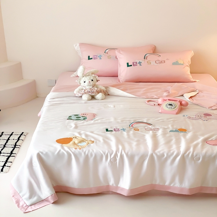 91家纺网 家纺一手货源 找家纺 （总）星野 2025新款蚕丝夏被-可爱派对