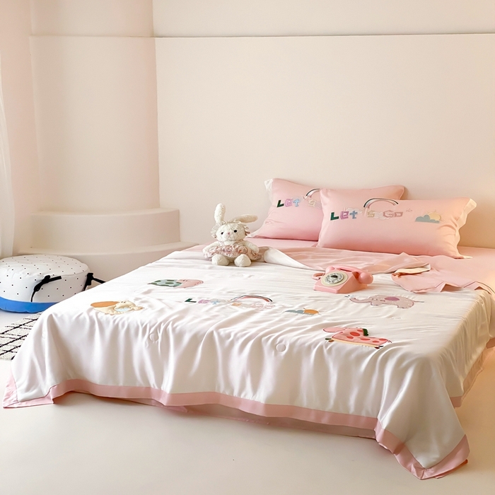 91家纺网 家纺一手货源 找家纺 （总）星野 2025新款蚕丝夏被-可爱派对